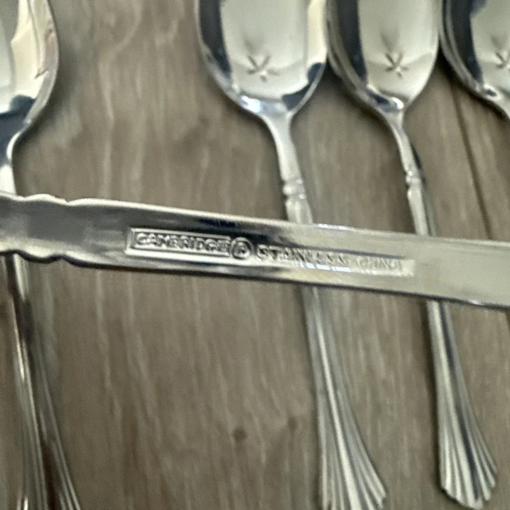 Set of 6 Cambridge TRACY Stainless‎ Steel Tablespoons Ribbed 6 7/8
